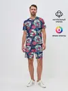 Мужской костюм с шортами / Реалистичные черепа с розами