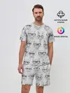 Мужской костюм с шортами / Кошки в очках