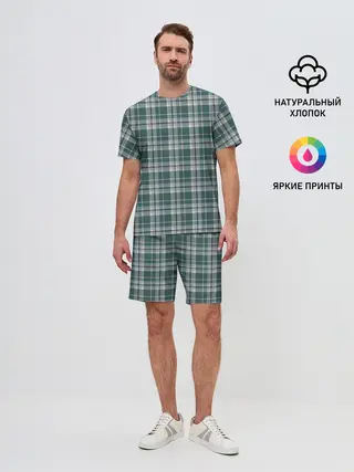 Мужской костюм с шортами / Узор в клетку