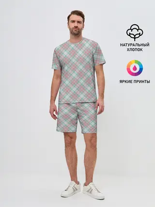 Мужской костюм с шортами / Узор в клетку