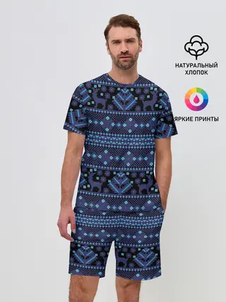 Мужской костюм с шортами / Русские народные узоры