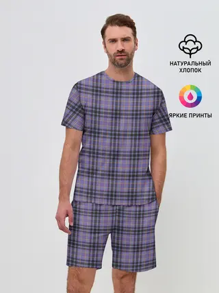 Мужской костюм с шортами / Узор в клетку