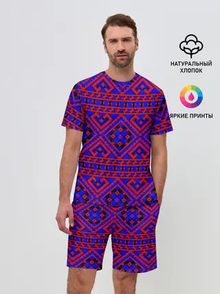 Мужской костюм с шортами / Русские народные узоры