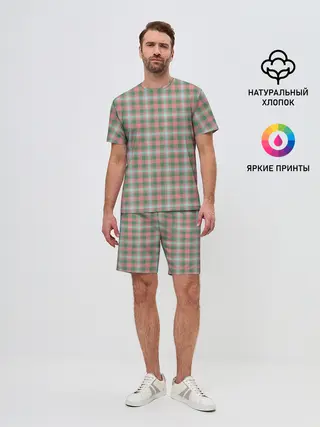 Мужской костюм с шортами / Узор в клетку