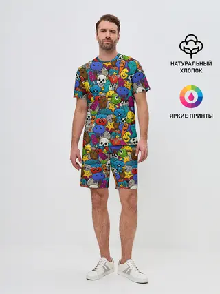 Мужской костюм с шортами / Граффити