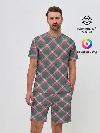 Мужской костюм с шортами / Клеточный узор