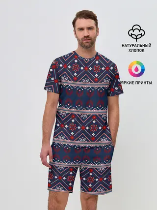 Мужской костюм с шортами / Русские народные узоры