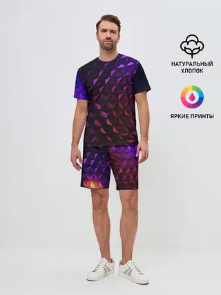 Мужской костюм с шортами / Неоновая Текстура