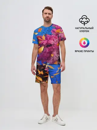 Мужской костюм с шортами / Коралловые рыбки