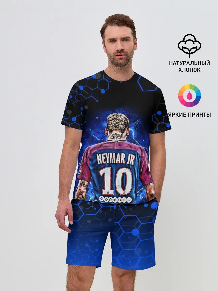 Мужской костюм с шортами / НЕЙМАР / NEYMAR JR / НЕОН
