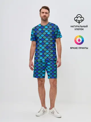 Мужской костюм с шортами / Чешуя рыбы