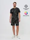 Мужской костюм с шортами / Черно-белый геометрический