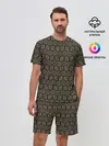 Мужской костюм с шортами / Абстракция из квадратов и ромбов