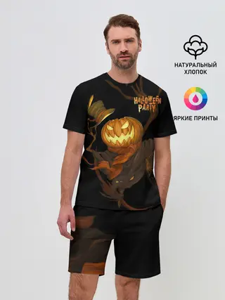 Мужской костюм с шортами / Приветливая тыква на Хэллоуин