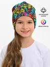 Детская шапка / Разноцветные сердитые коты