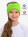 Детская шапка / Цветные треугольники_ салатовы