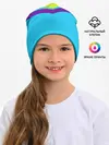 Детская шапка / Цветные треугольники_голубой