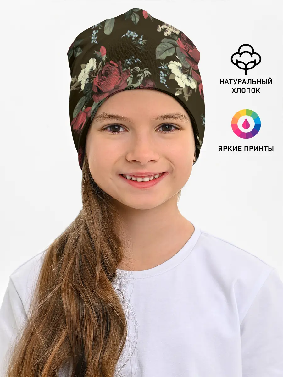 Детская шапка / Букет роз