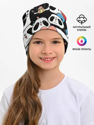 Детская шапка / Панды.