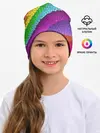 Детская шапка / Яркая мозаика радуга диагональ