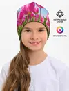 Детская шапка / Розовые тюльпаны