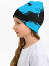 Детская шапка / Хвост Феи синие мазки