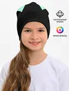 Детская шапка / неровные зубья черный мятный