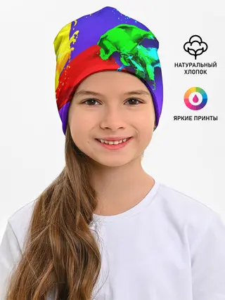 Детская шапка / НЕОНОВЫЙ КРАСКИ