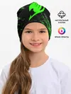 Детская шапка / Хвост Феи зеленая диагональ