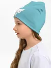 Детская шапка / Белый котик и воробушек