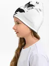 Детская шапка / Черные бабочки на белом