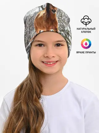 Детская шапка / Конь и снег