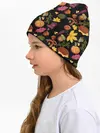 Детская шапка / Уют, ежи, листья и банка варенья