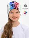 Детская шапка / Персонажи АТАКИ ТИТАНОВ. Сине-красный принт