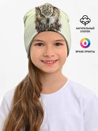 Детская шапка / арт сова яркая