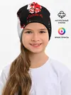 Детская шапка / Черный Клевер с ярким красным куском