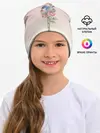 Детская шапка / Птичка в гнезде роза