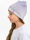 Детская шапка / единорожек на фиолетовом