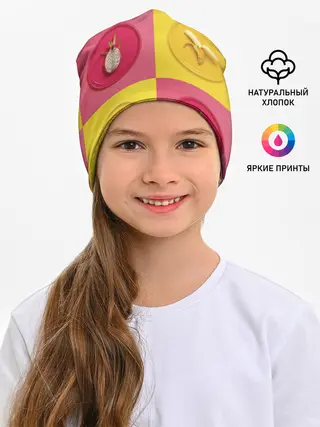 Детская шапка / фрукты шахматы
