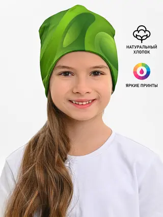 Детская шапка / 3d Green abstract