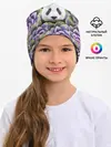 Детская шапка / Панда среди цветов