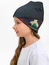 Детская шапка / 3D Dark red & black