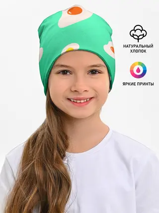 Детская шапка / Яйца на Зеленом Фоне