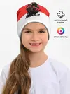 Детская шапка / Чёрный клевер Аста красная полоса