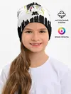 Детская шапка / Черный Аста белая краска