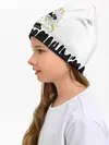 Детская шапка / Черный Аста белая краска