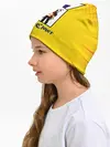Детская шапка / Чёрный Аста фиолетовый/желтый