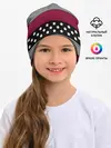 Детская шапка / Бордово-черный узор полосатый