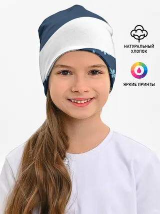 Детская шапка / Стильная с цветами