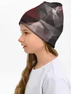 Детская шапка / Серо-красная абстракция